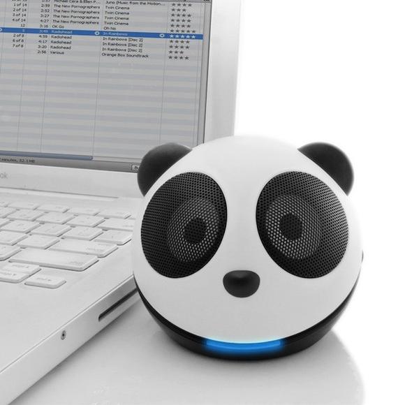 可愛的熊貓頭小喇叭