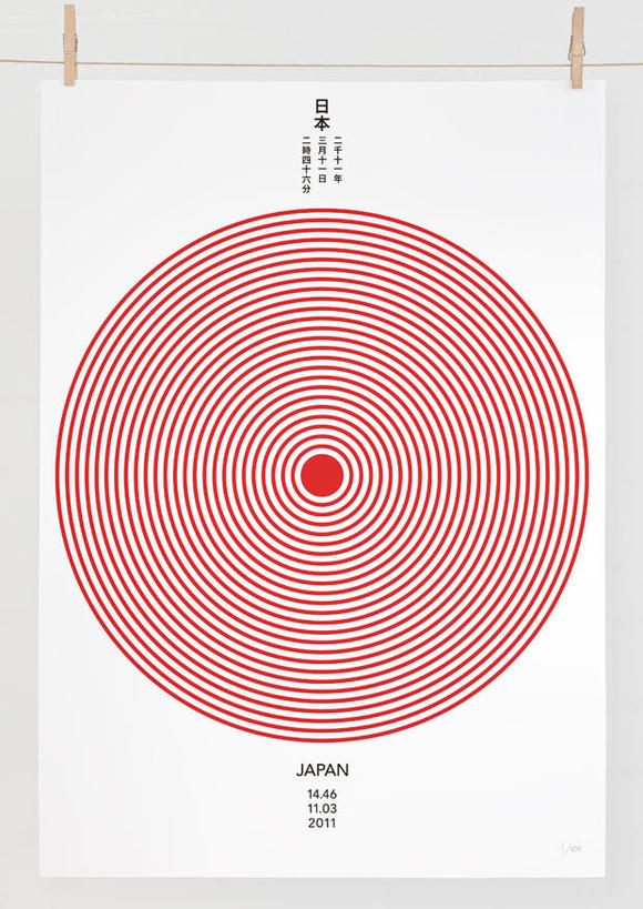 Daniel Freytag為日本賑災所設計的海報