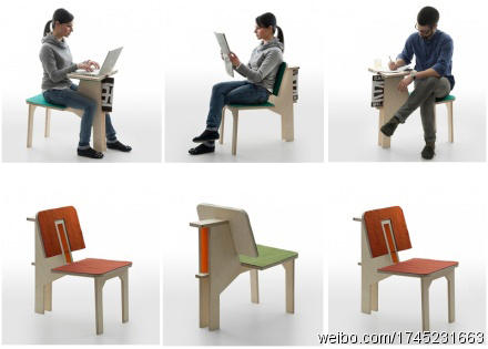 書桌椅子一體兩用的完美範例！