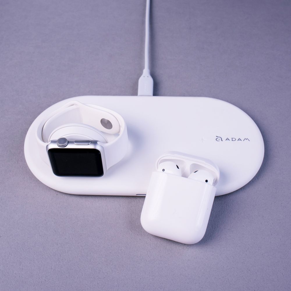 ADAM_OMNIA Q2 二合一無線充電座 + OMNIA P1 旅行萬用 QC3.0 快速充電器