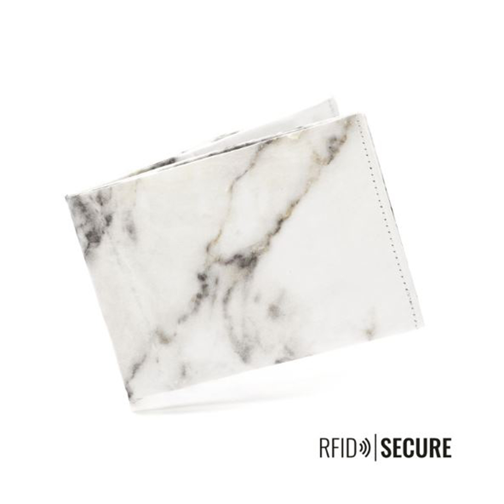德國paprcuts.de_RFID防盜零錢短夾 大理石白 Portemonnaie RFID Secure-White Marble
