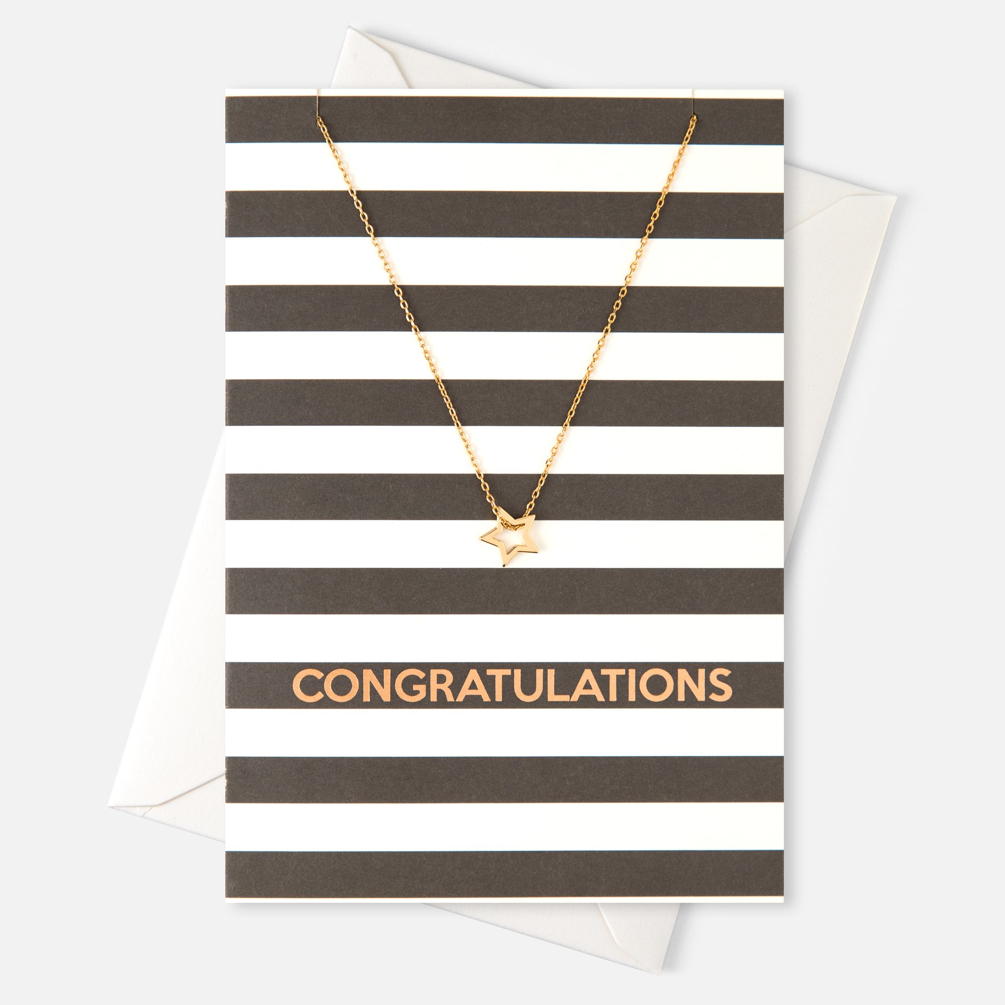 Orelia_星星項鍊 x 黑白條紋卡片