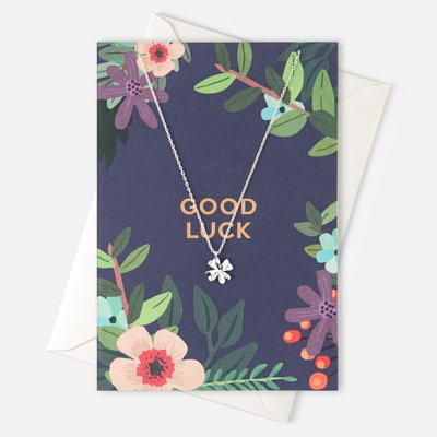 Orelia_四葉草項鍊 x 祝你好運卡片