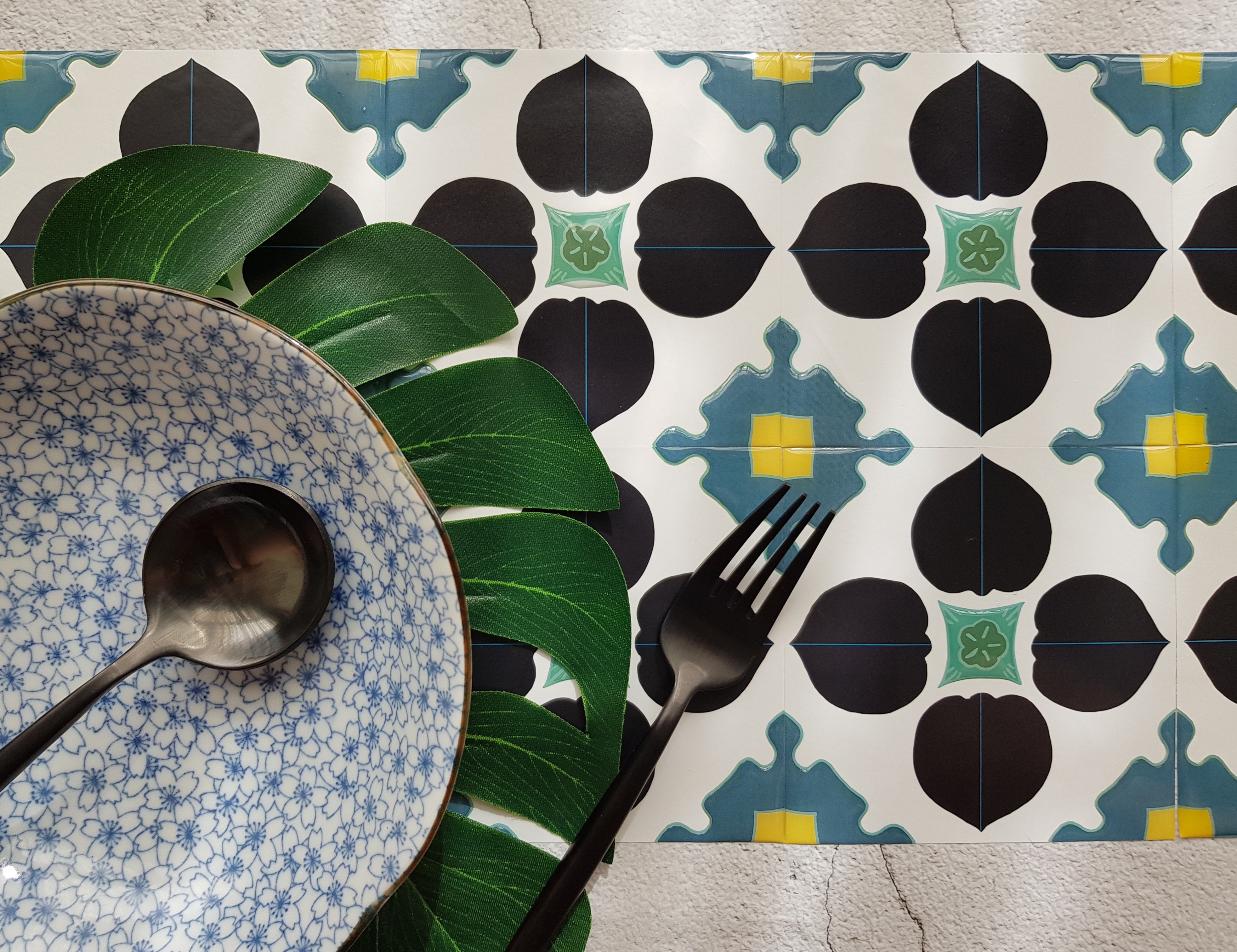 台灣KNOWS&GOODS_台灣阿嬤家花磚貼紙/東方美人款(4片/組)