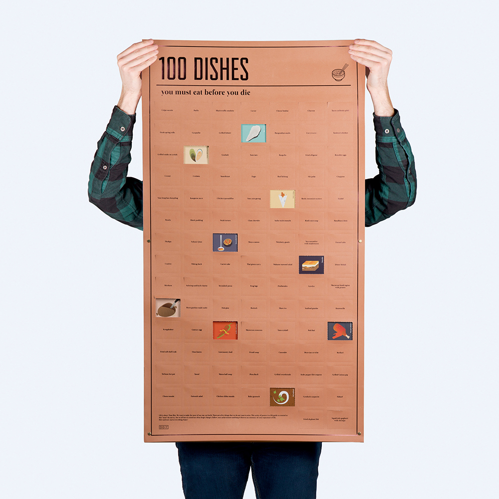 DOIY_100道死前必吃的美食 100 DISHES POSTER