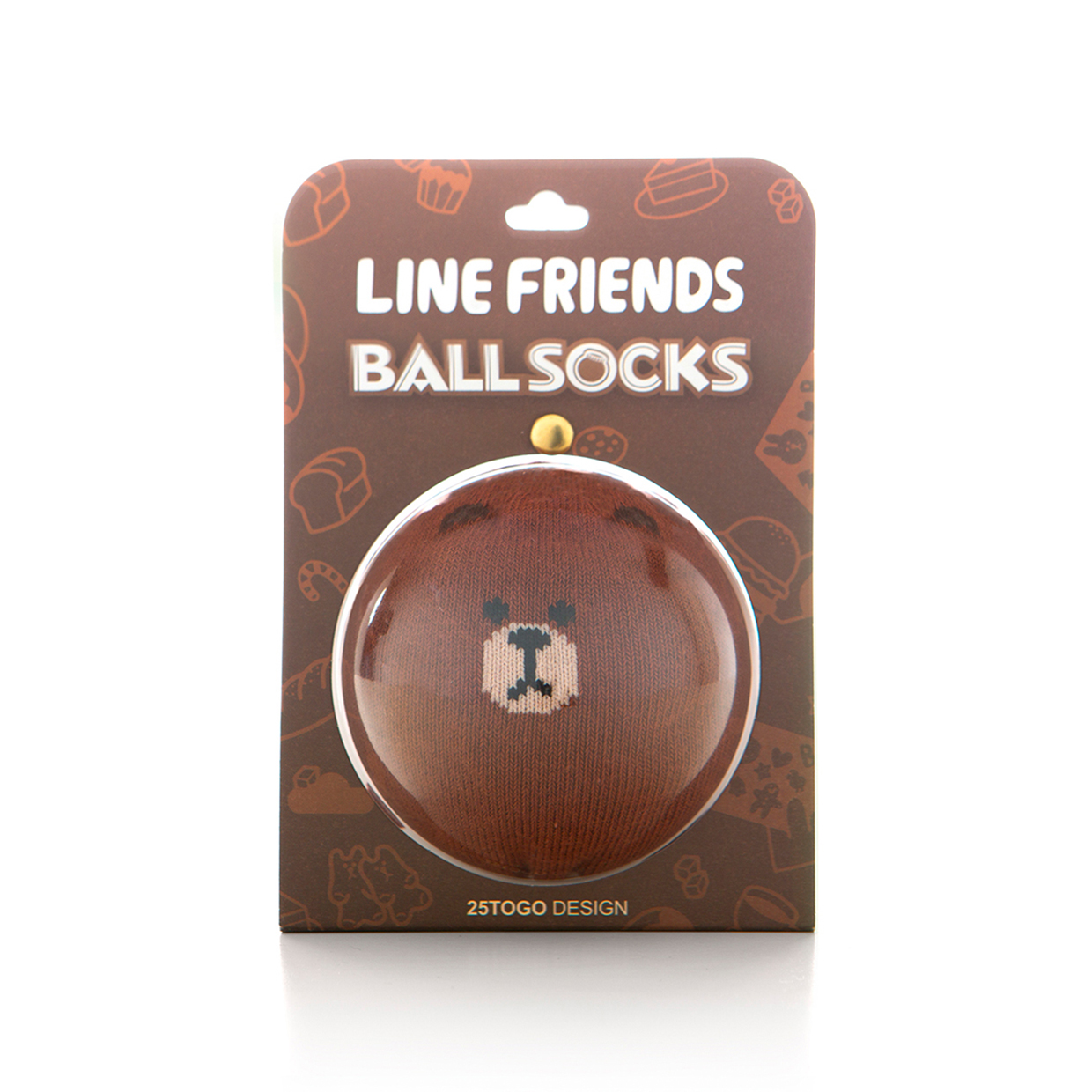 BALL SOCKS_LINE FRIENDS 球襪_熊大一號表情