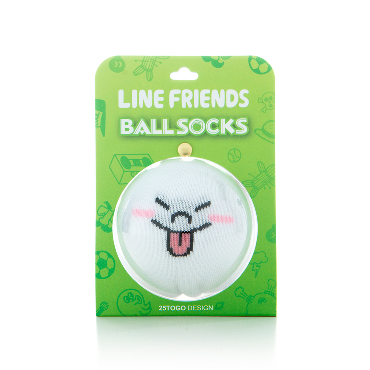 BALL SOCKS_LINE FRIENDS 球襪_饅頭人吐舌