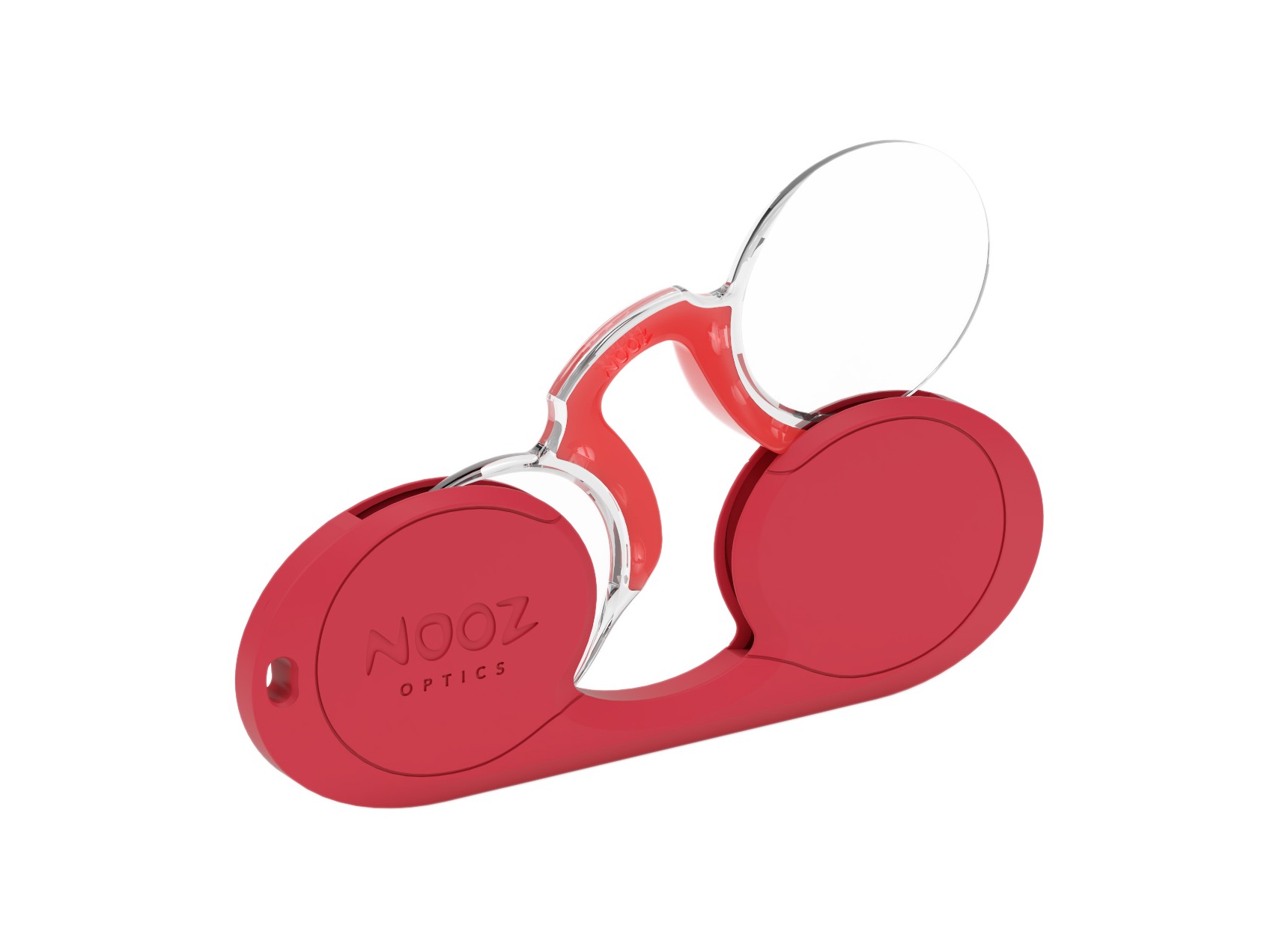 NOOZ_法國NOOZ 時尚夾鼻式 便攜閱讀老花眼鏡（橢圓-紅）
