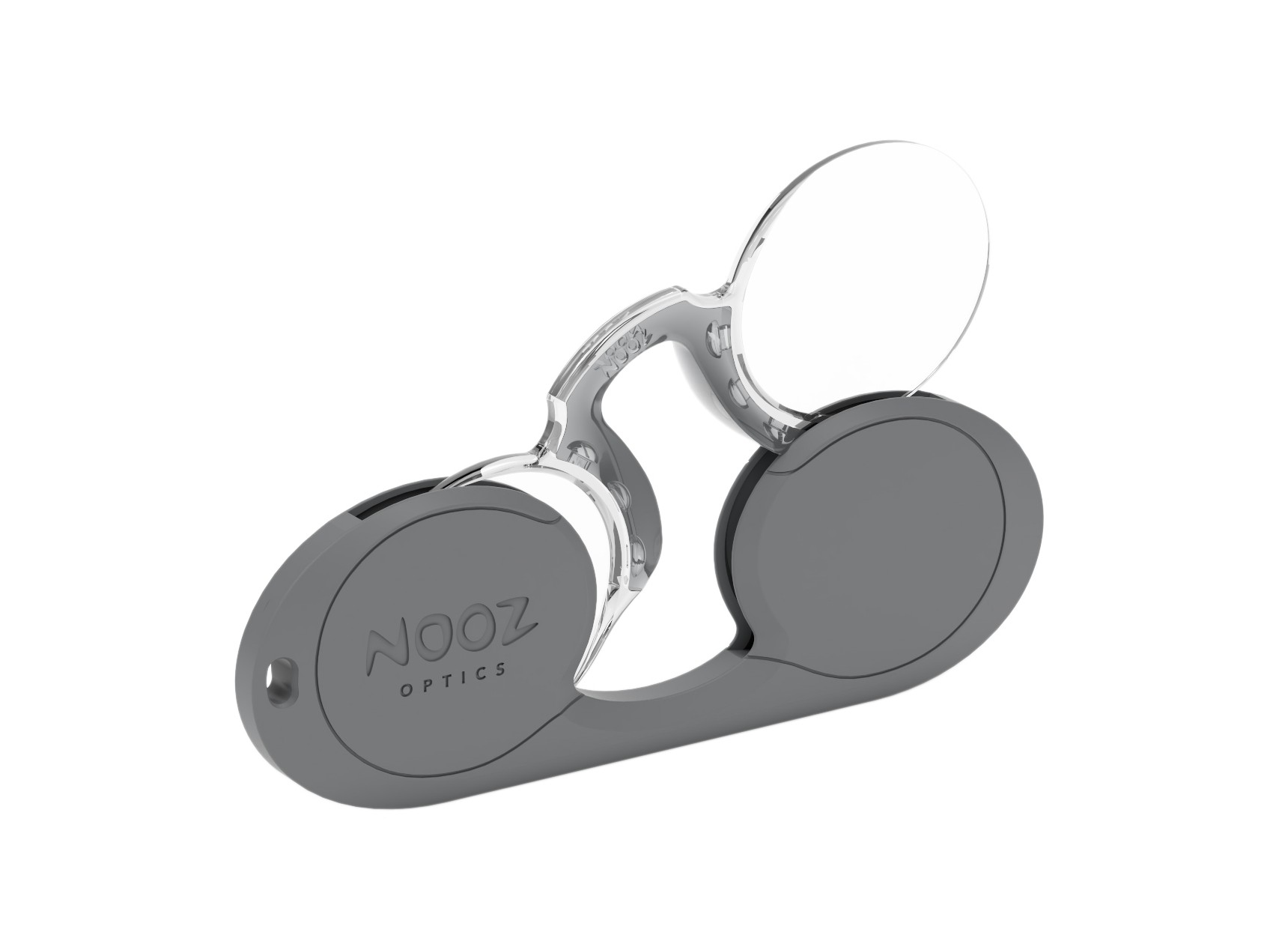 NOOZ_法國NOOZ 時尚夾鼻式 便攜閱讀老花眼鏡（橢圓-灰）