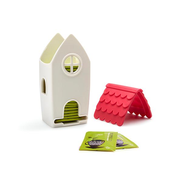 OTOTO Tea House – Teebeutel-Spender Aus Kunststoff, Weiß (19,1 X 8,9 X 8,9 Cm)