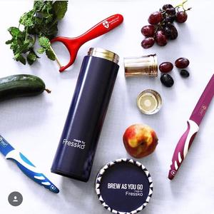 澳洲Fressko_繽紛炫彩保溫杯/海軍藍 (玻璃內層)