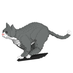 JEKCA_灰禮服貓積木（奔跑）