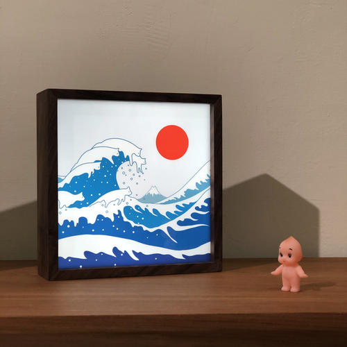 Lighto 光印樣_療癒系貓咪地景插畫燈箱 - ilovedoodle