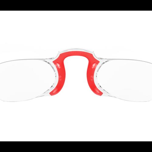 NOOZ_法國NOOZ 時尚夾鼻式 便攜閱讀老花眼鏡 黏貼款（矩形-紅）